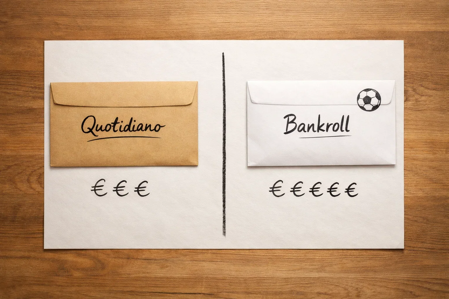 Bilancio personale con separazione tra fondi quotidiani e bankroll scommesse