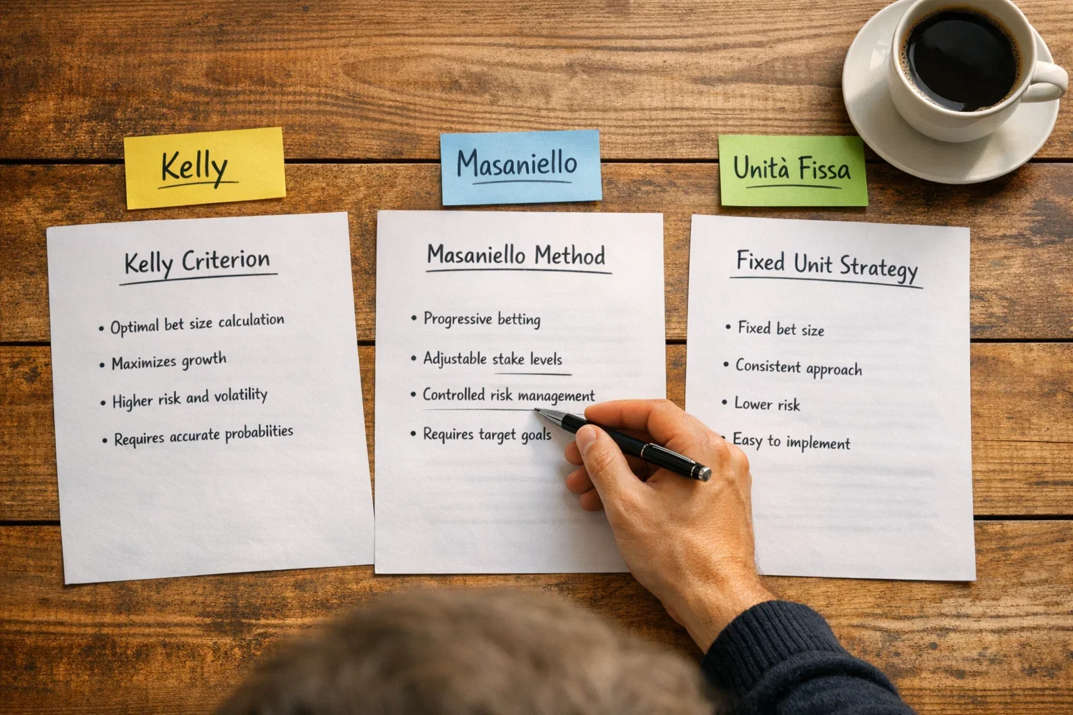 Tavolo con documenti che confrontano diversi metodi di gestione budget