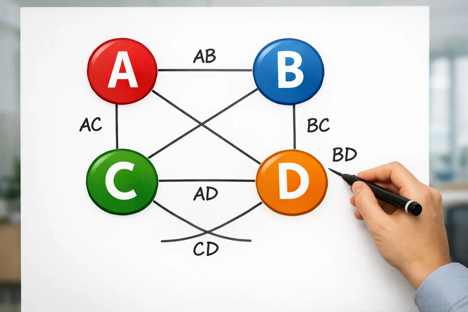 Schema grafico che mostra combinazioni di scommesse interconnesse